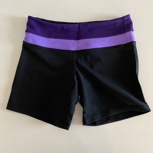 Lululemon black and purple yoga shorts, size 4 - fits like an XS